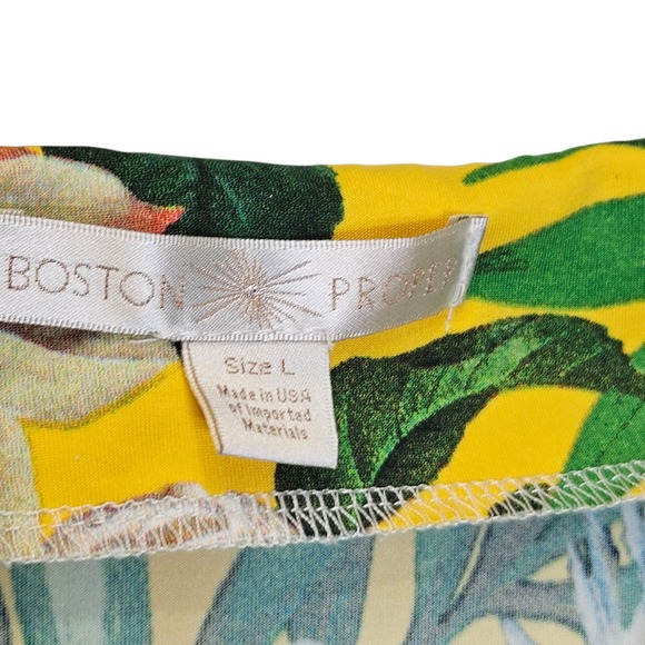 Boston Proper Yellow Floral Maxi Dress Sleeveless‎ Wrap Style Size L Summer - Picture 3 of 12